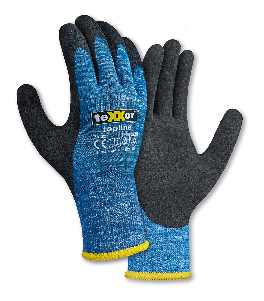 teXXor® topline Winterhandschuhe in Blau/Schwarz – Vorderansicht
