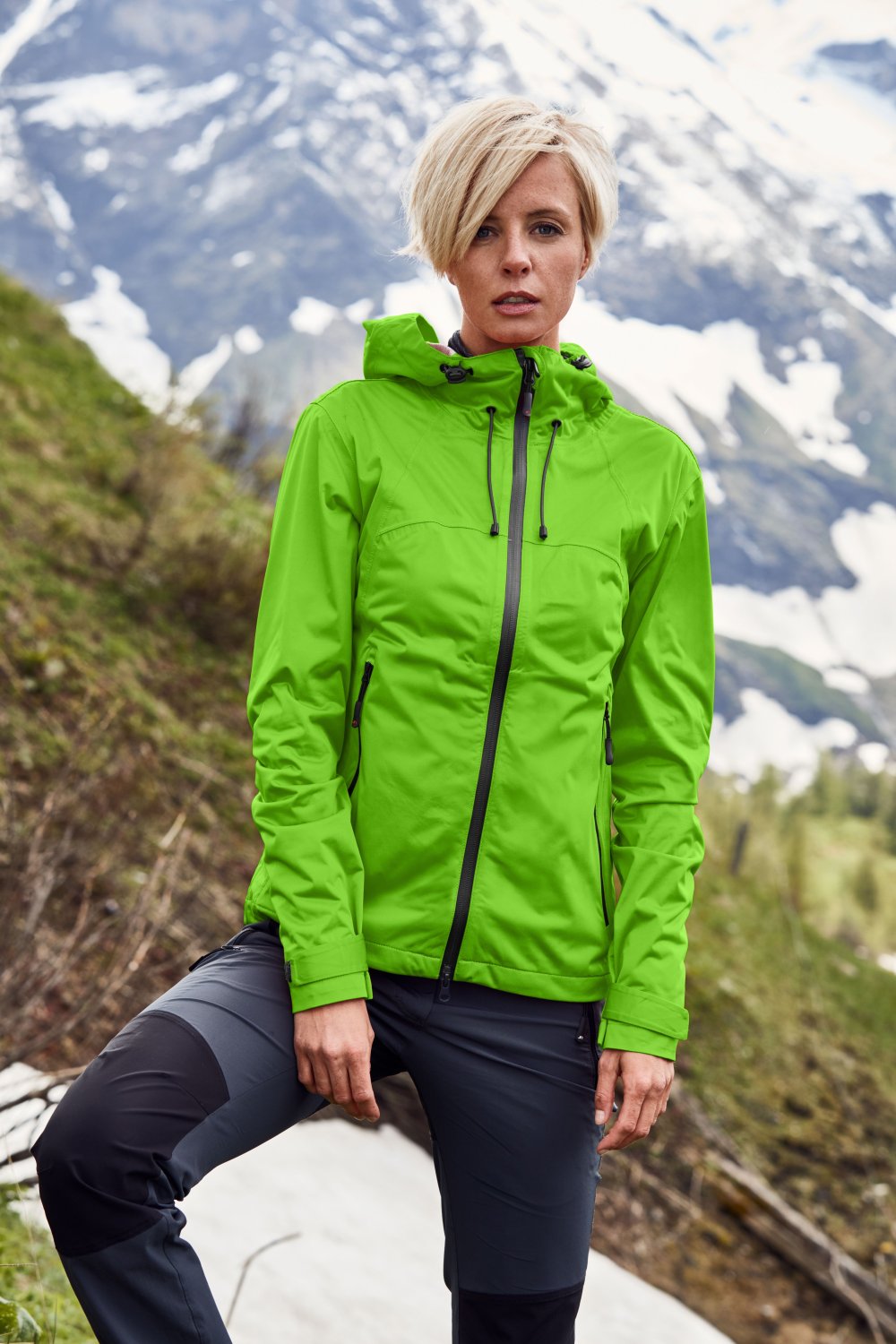 Daiber Ladies' Outdoor Jacket in Aqua/Acid-Yellow – Modellansicht