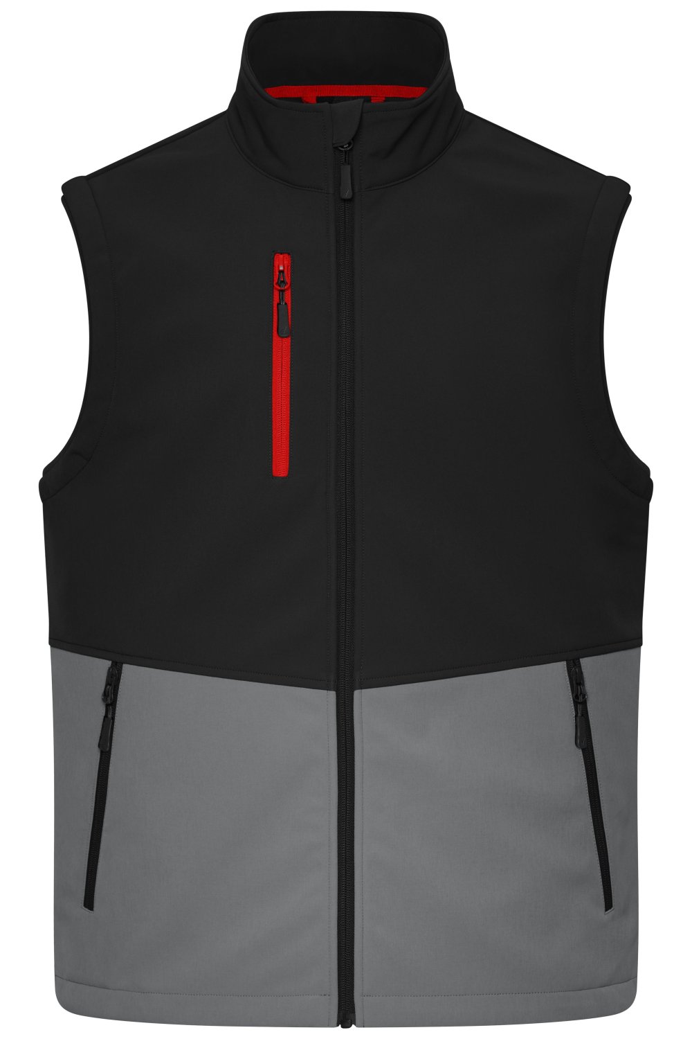 Daiber Workwear Softshell Vest in Black/Metal-Grey – Vorderansicht