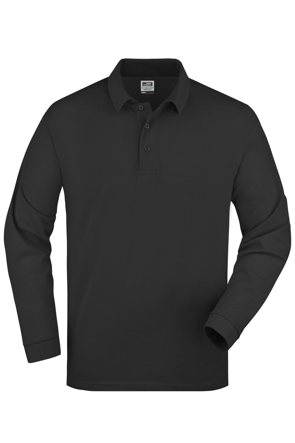 Daiber Polo-Piqué Long-Sleeved in Black – Vorderansicht