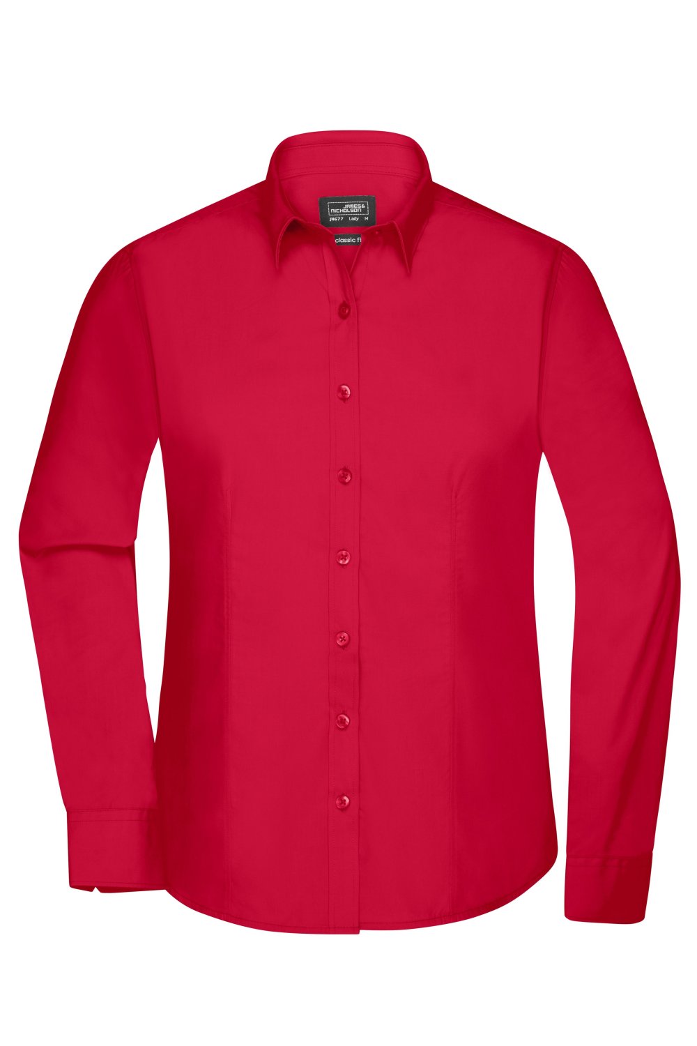 Daiber Ladies' Shirt Long-Sleeved Poplin in Red – Vorderansicht