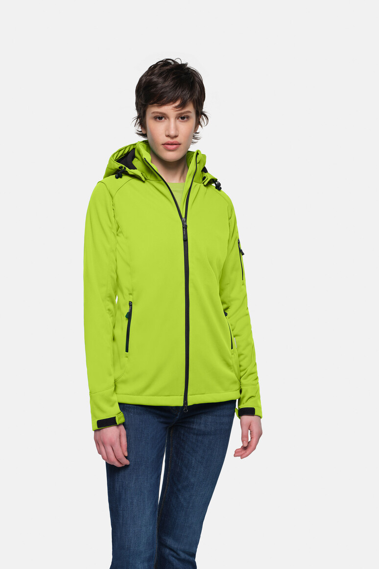 HAKRO 248 Damen Softshelljacke in Kiwi – Modellansicht