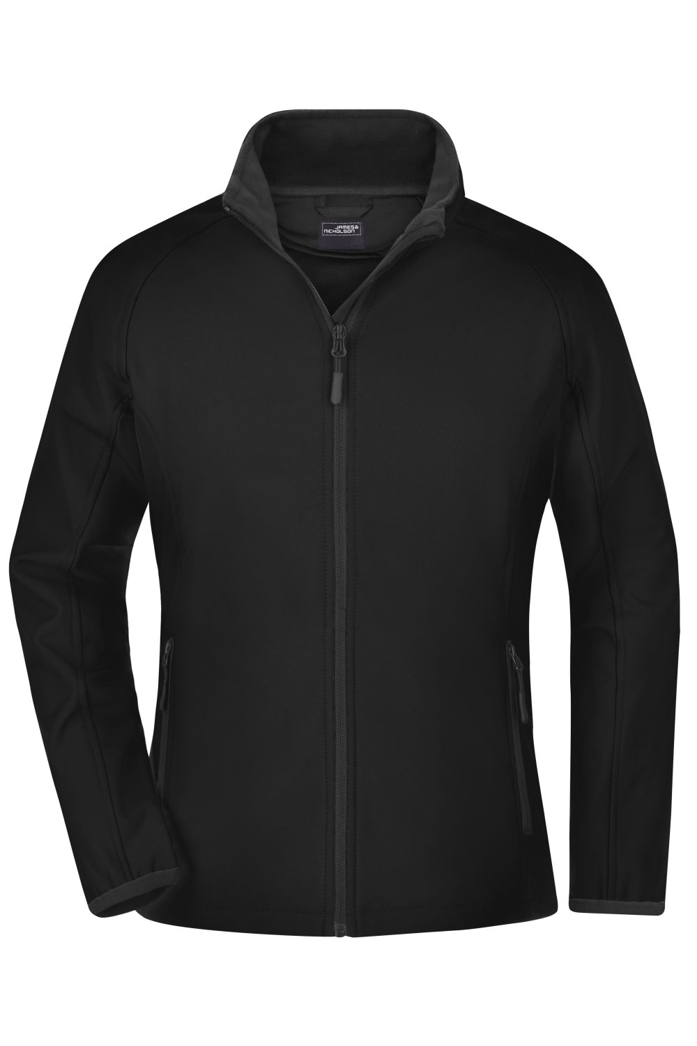 Daiber Ladies' Promo Softshell Jacket in Black/Black – Vorderansicht
