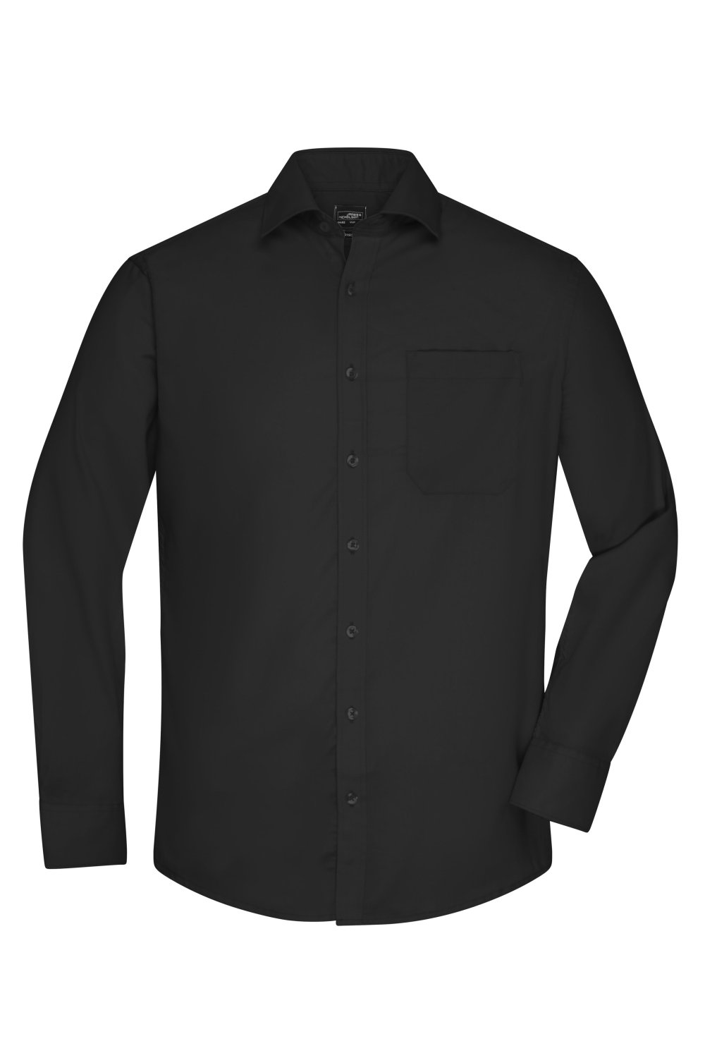 Daiber Men's Shirt Long-Sleeved Micro-Twill in Black – Vorderansicht