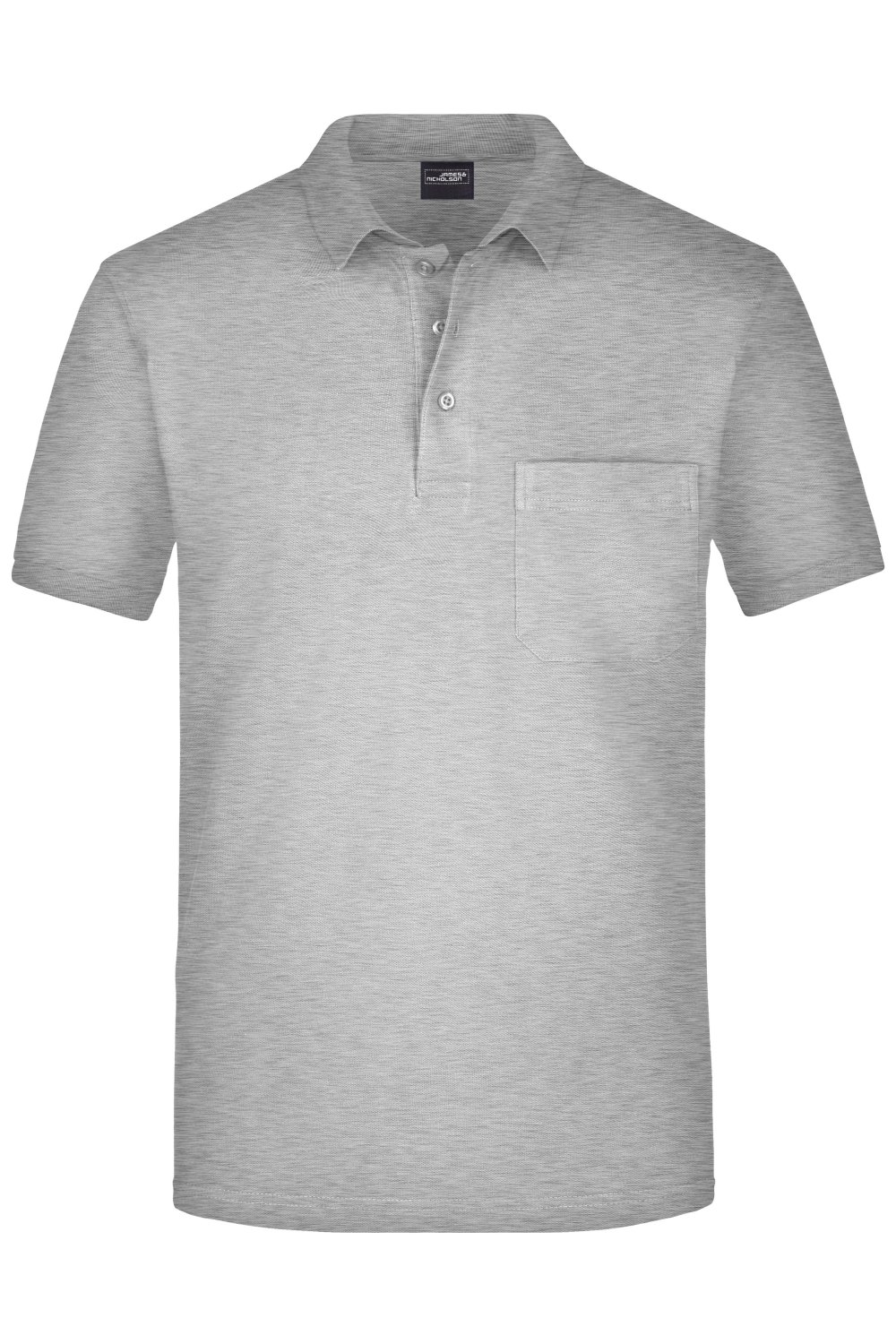 Daiber Men's Polo Pocket in Ash – Vorderansicht