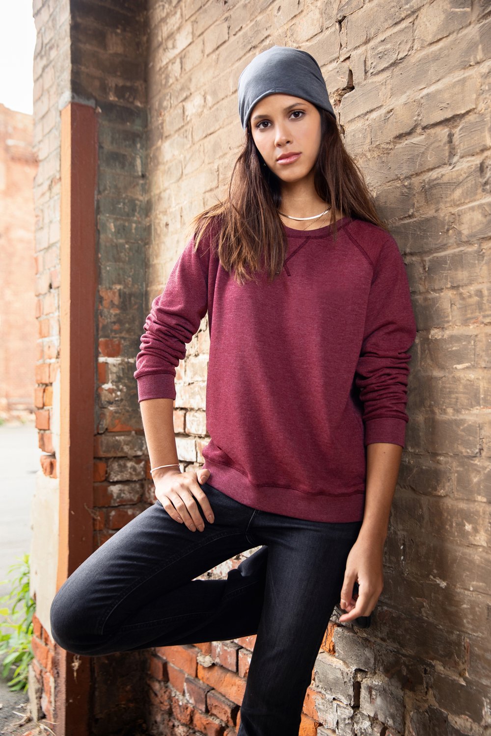 Daiber Ladies' Sweat OCS Blended & RCS in Orange – Modellansicht