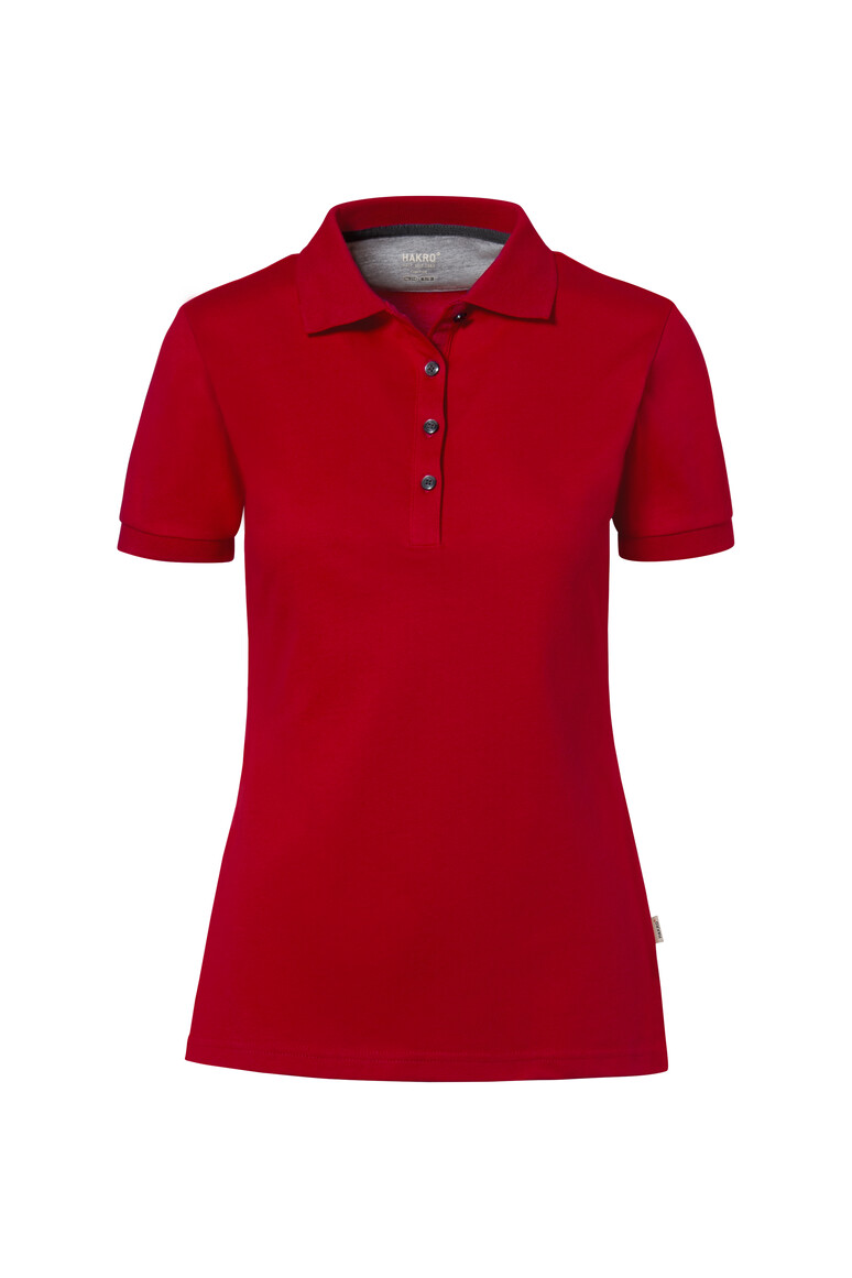 HAKRO 214 COTTON TEC® Damen Poloshirt in Rot – Vorderansicht