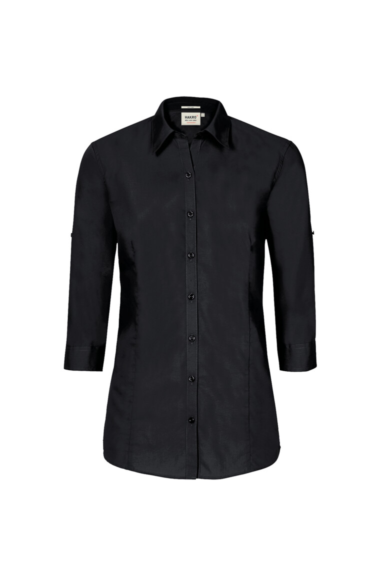 HAKRO 120 3/4-Arm-Vario Bluse MIKRALINAR® in Schwarz – Vorderansicht