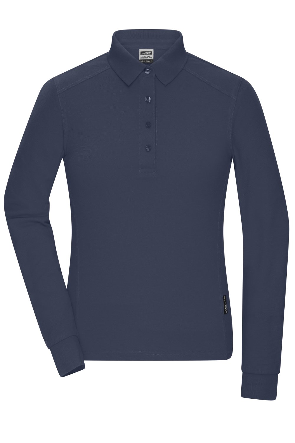 Daiber Ladies' Workwear-Long-Sleeved Polo OCS Blended in Navy – Vorderansicht