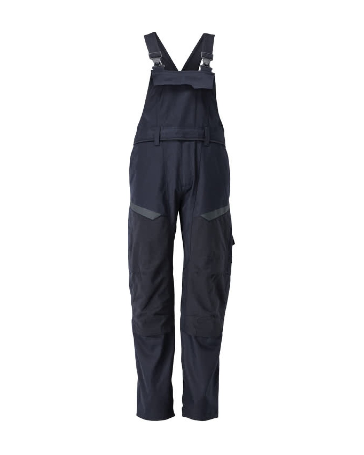 MASCOT Accelerate Multisafe Latzhose mit Knietaschen in Schwarzblau/Hi-Vis Gelb – Vorderansicht