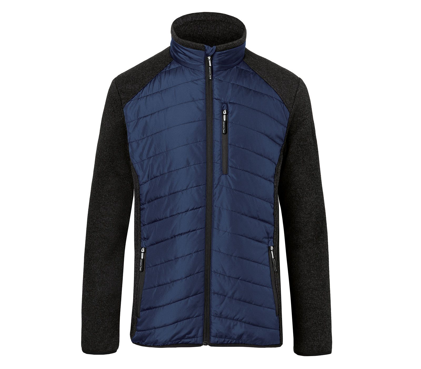 Kübler Hybridjacke in Dunkelblau/Dunkelgrau – Vorderansicht