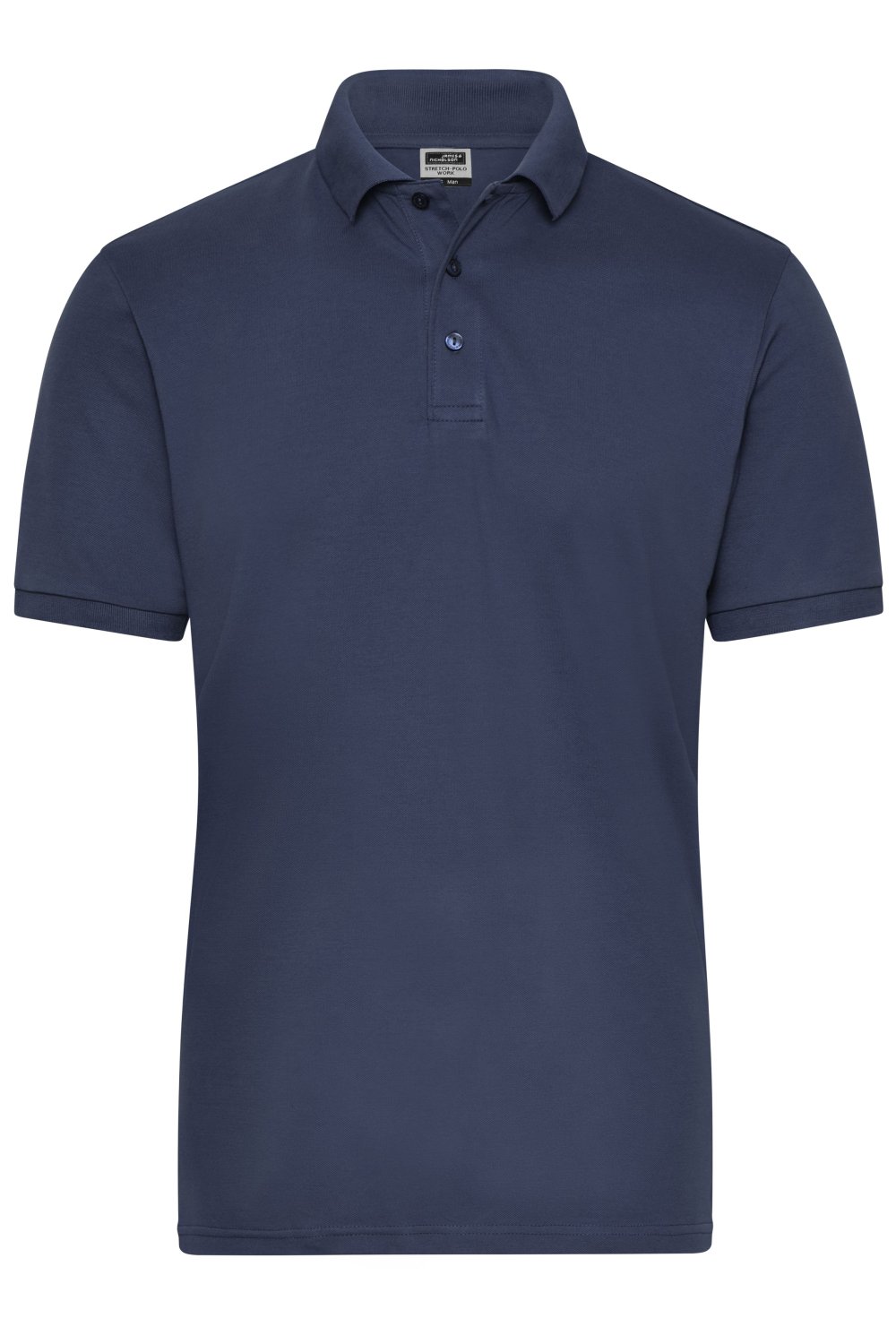 Daiber Men's ORGANIC Stretch-Polo Work - SOLID - OCS Blended in Navy – Vorderansicht