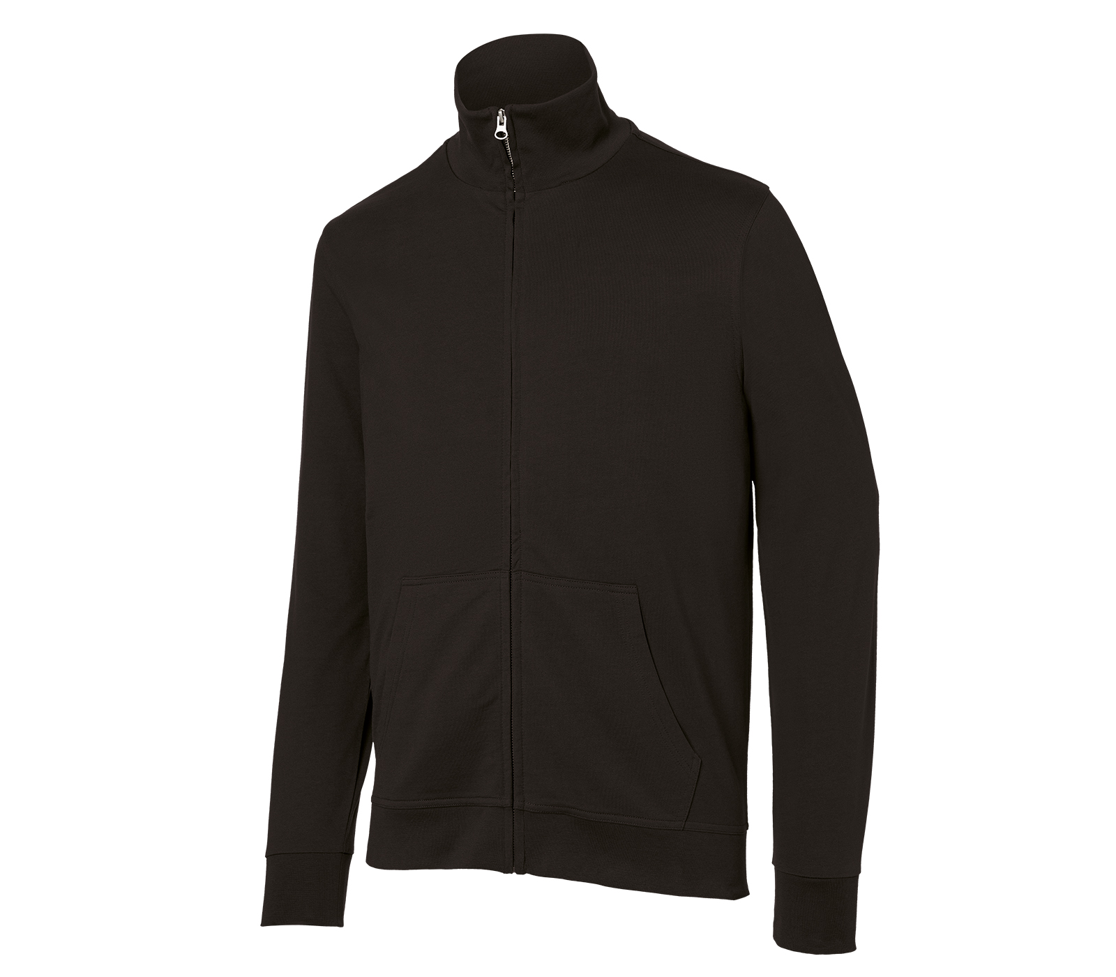 KÜBLER SHIRTS Sweatjacke in Schwarz – Vorderansicht