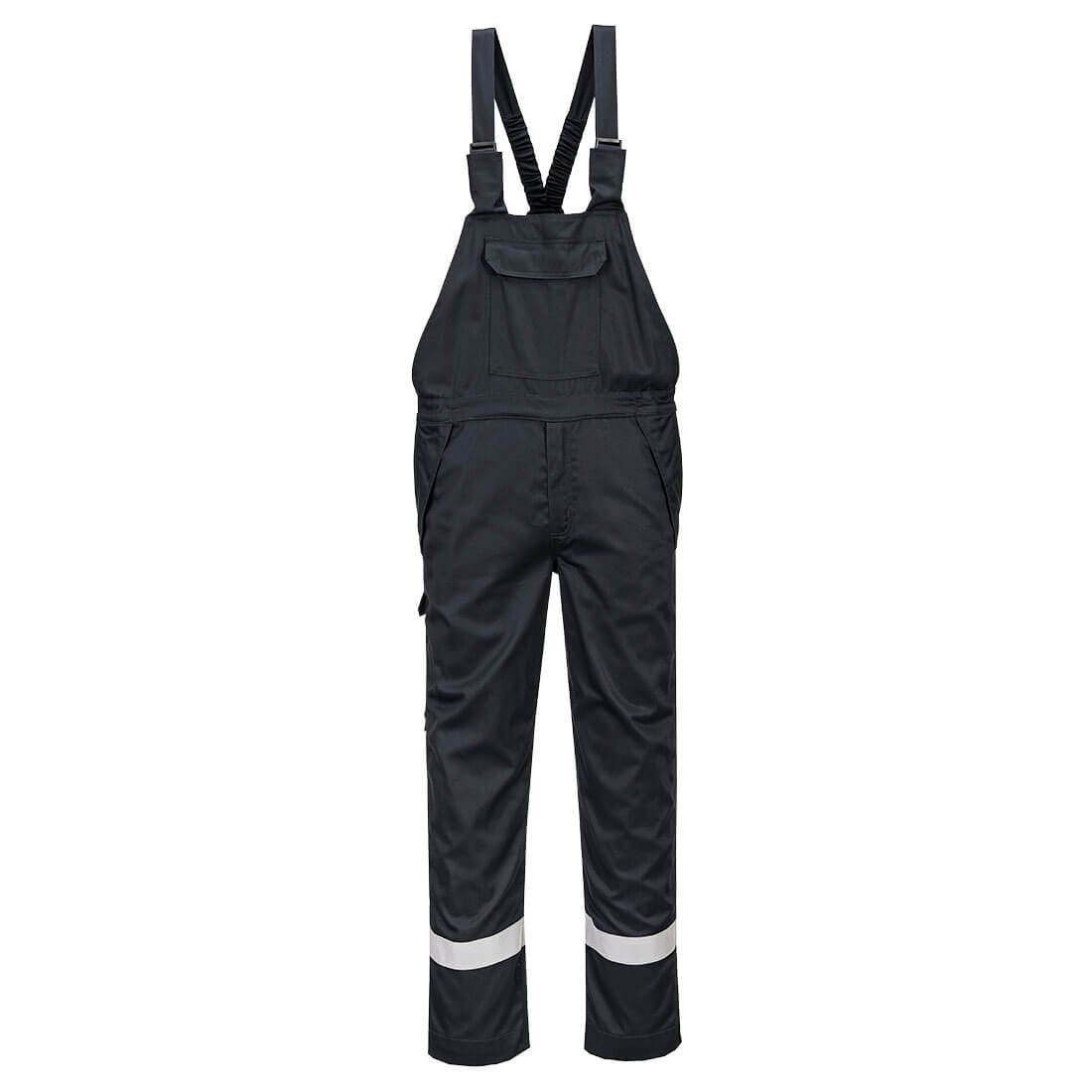 Portwest Bizflame Work+ FR Bib and Brace in Schwarz – Vorderansicht
