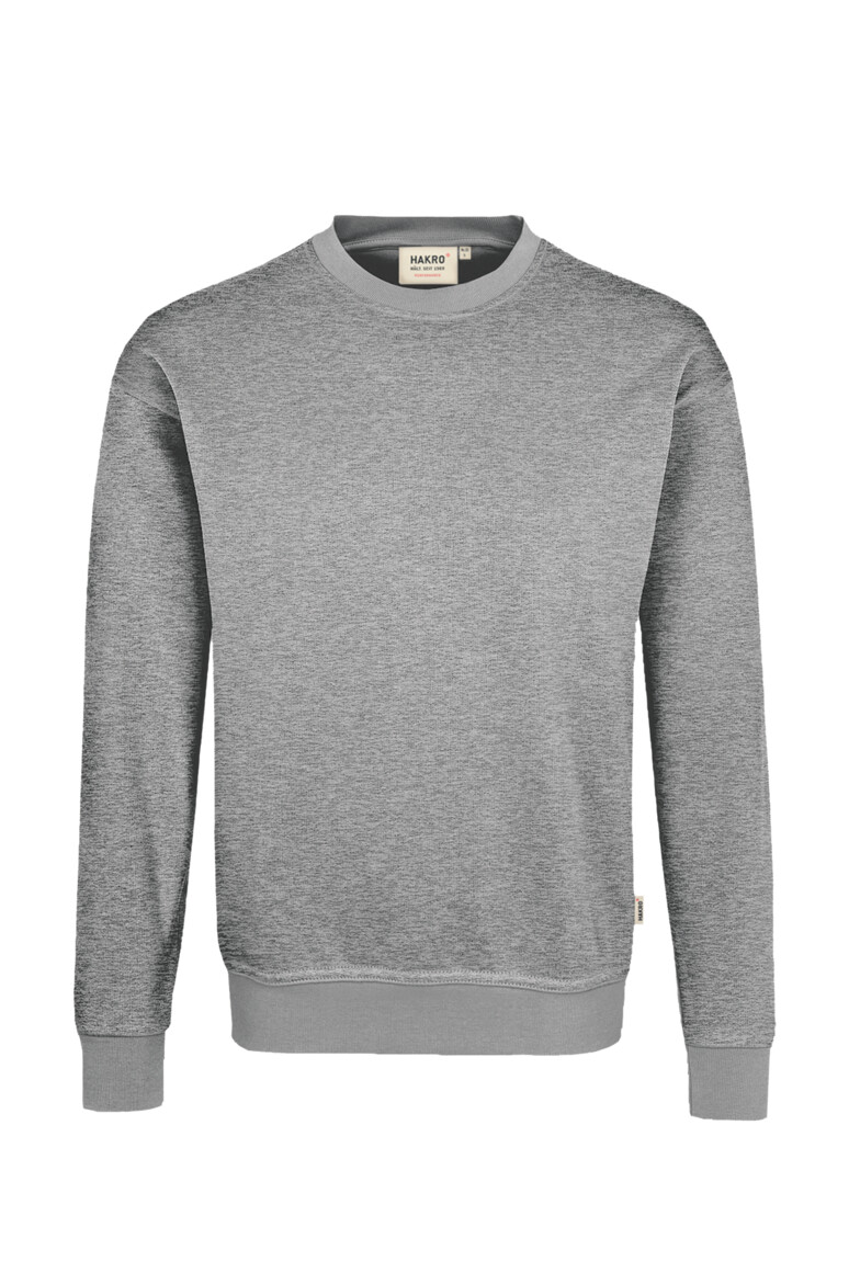HAKRO 475 Sweatshirt MIKRALINAR® in Grau Meliert – Vorderansicht