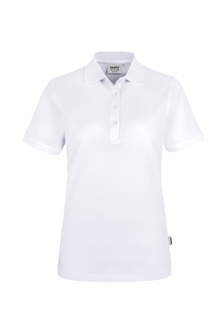 HAKRO 110 Damen Poloshirt Classic in Weiß – Vorderansicht