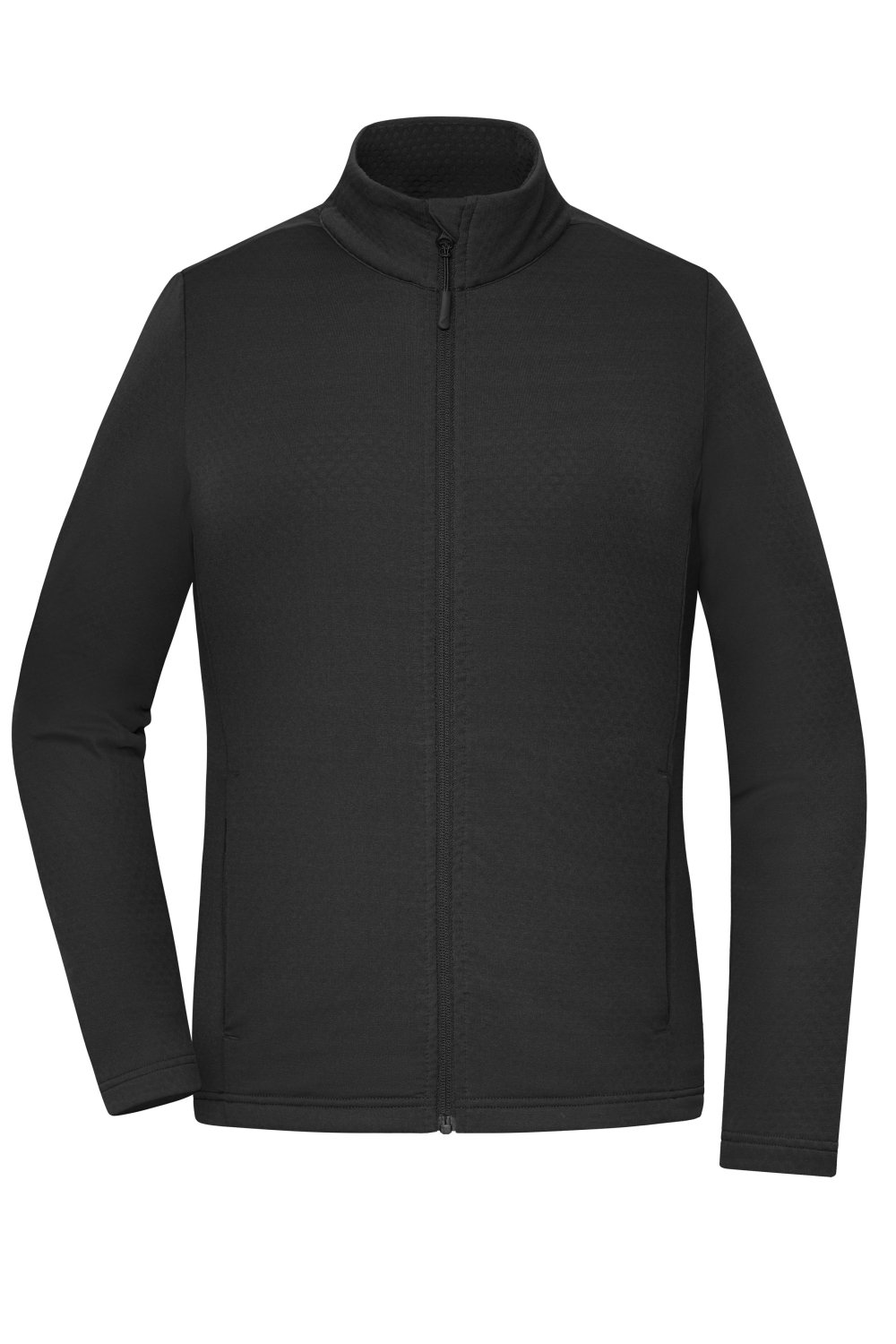 Daiber Ladies' Sports Structured Fleece Jacket GRS in Black – Vorderansicht