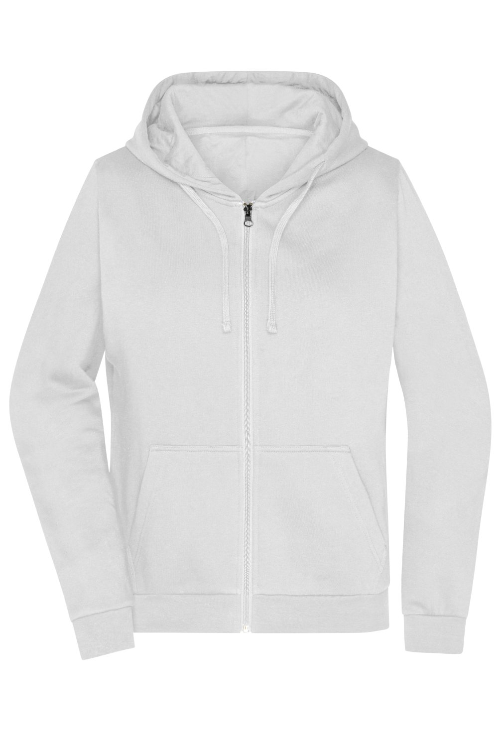 Daiber Ladies' Promo Zip Hoody in White – Vorderansicht