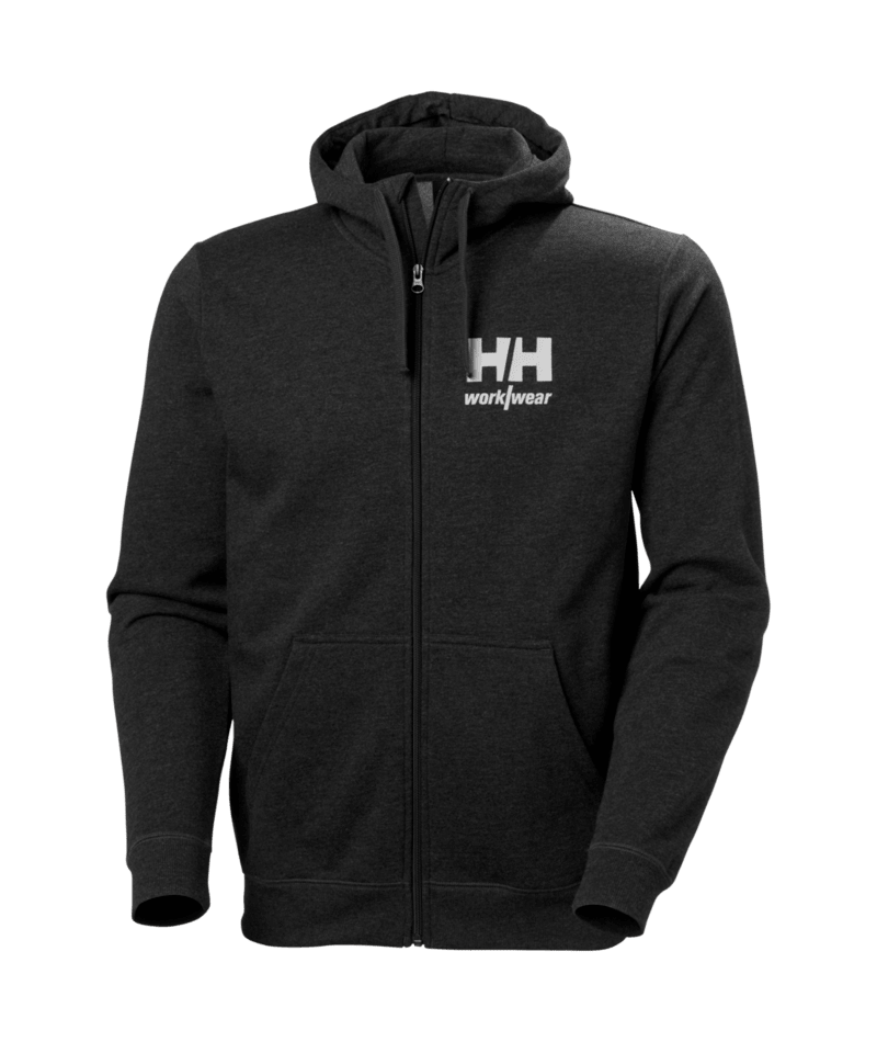 Helly Hansen Workwear CLASSIC LOGO 2.0 ZIP HOODIE in Schwarz – Vorderansicht