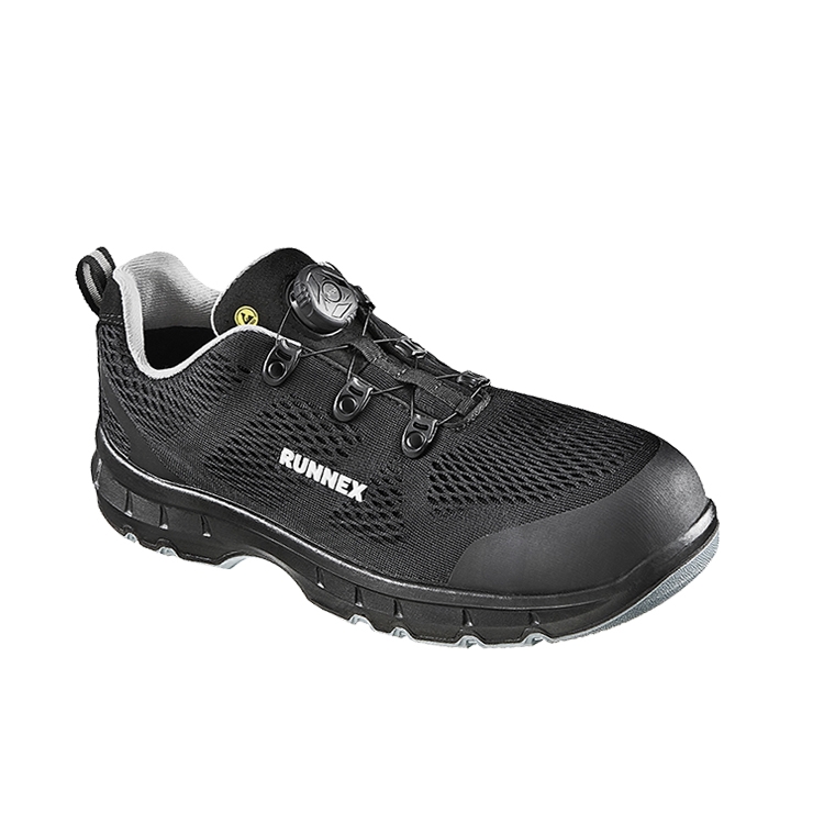 RUNNEX® S1PS-ESD-Sicherheitshalbschuhe atop FlexStar in Schwarz/Grau – Vorderansicht