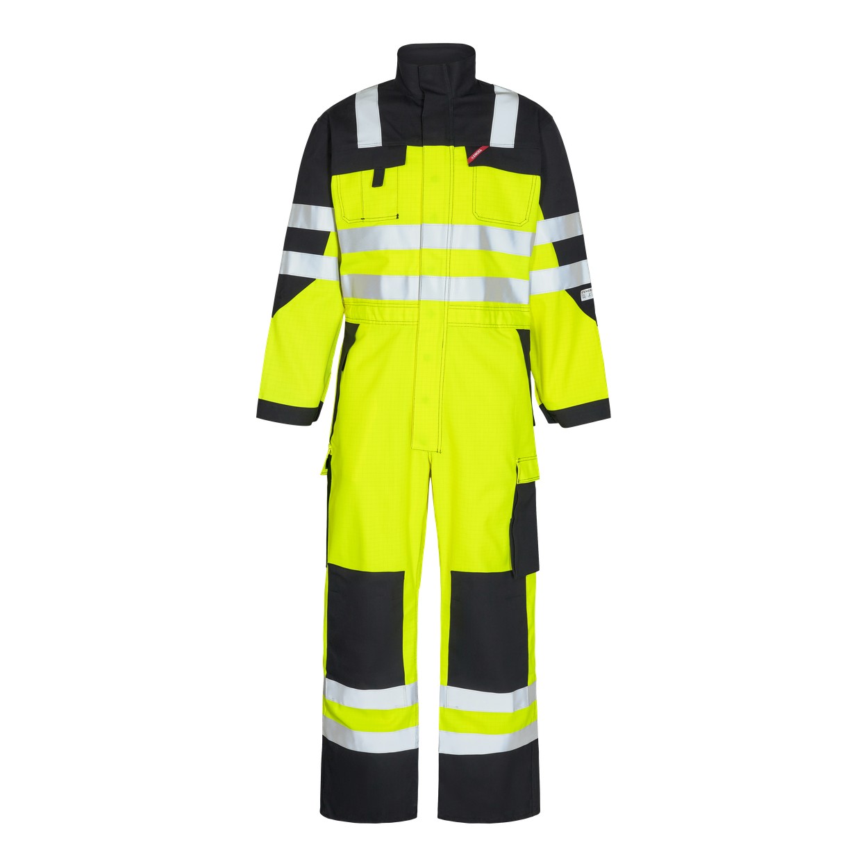 ENGEL Safety+ 4235-825 EN ISO 20471 Multinorm Overall in Gelb/Schwarz – Vorderansicht