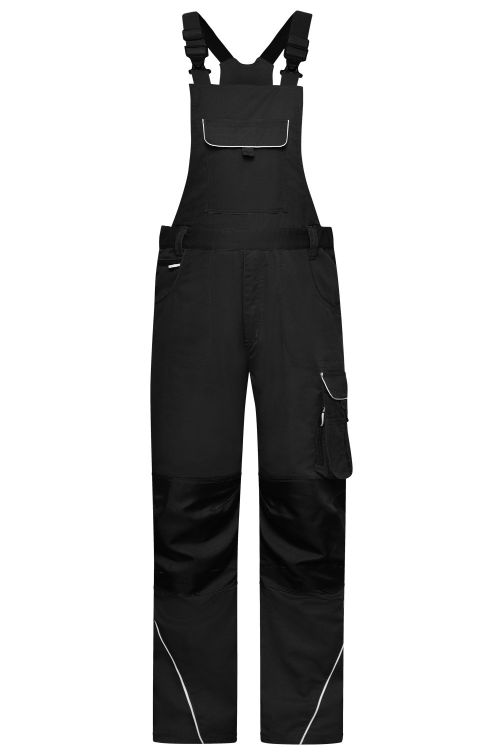 Daiber Workwear Pants with Bib - SOLID - in Black – Vorderansicht