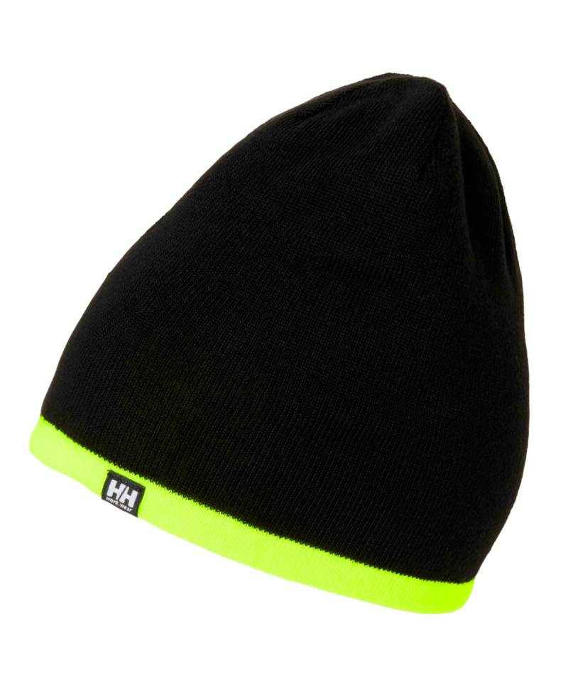 Helly Hansen Workwear CLASSIC REVERSIBLE BEANIE in Schwarz/Gelb – Vorderansicht