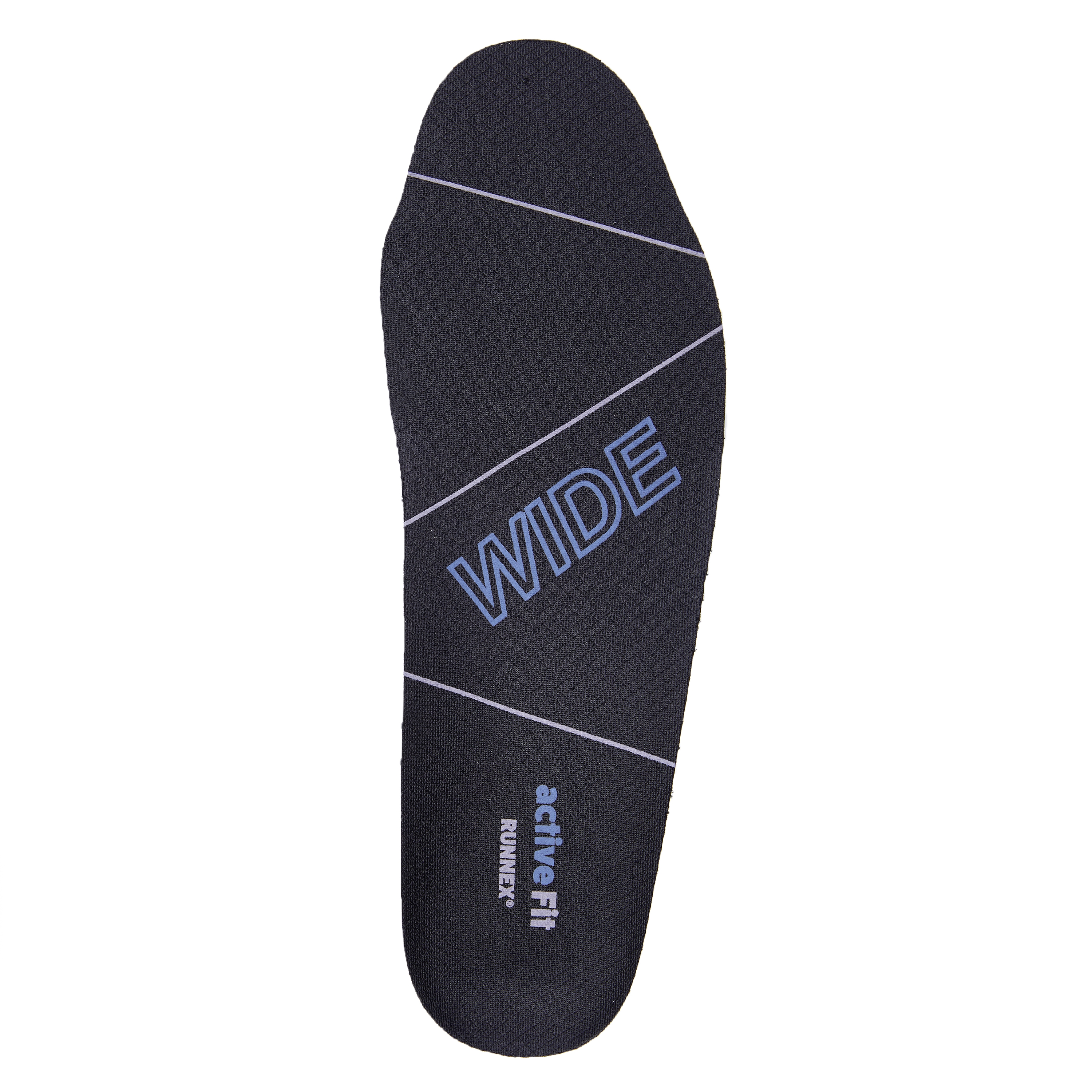 RUNNEX® Einlegesohle activeFit wide in Schwarz/Blau – Vorderansicht