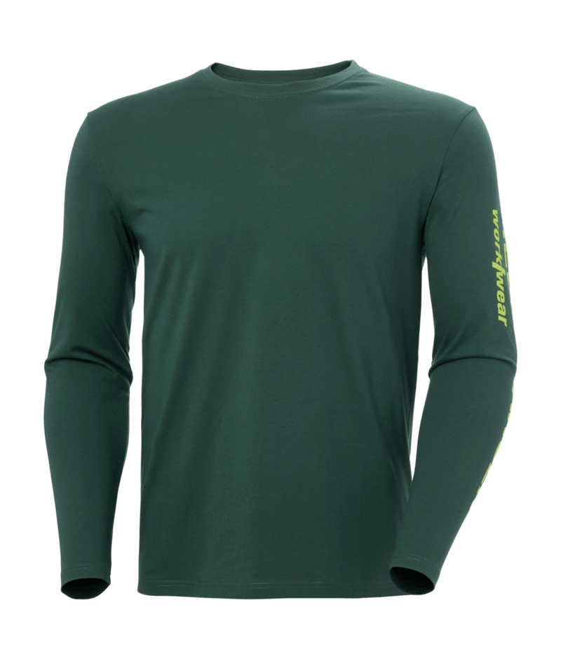Helly Hansen Workwear CLASSIC LOGO 2.0 LONGSLEEVE in Darkest Tanne – Vorderansicht