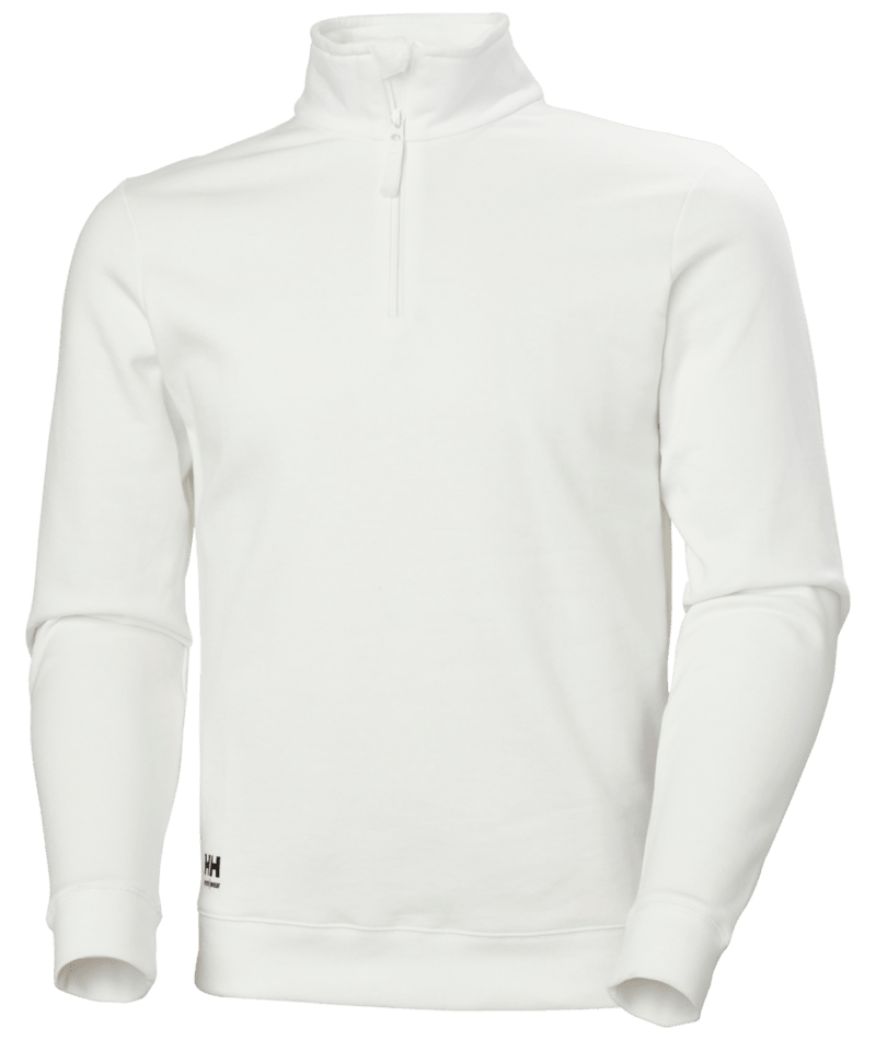 Helly Hansen Workwear CLASSIC HALF ZIP SWEATSHIRT in Weiß – Vorderansicht