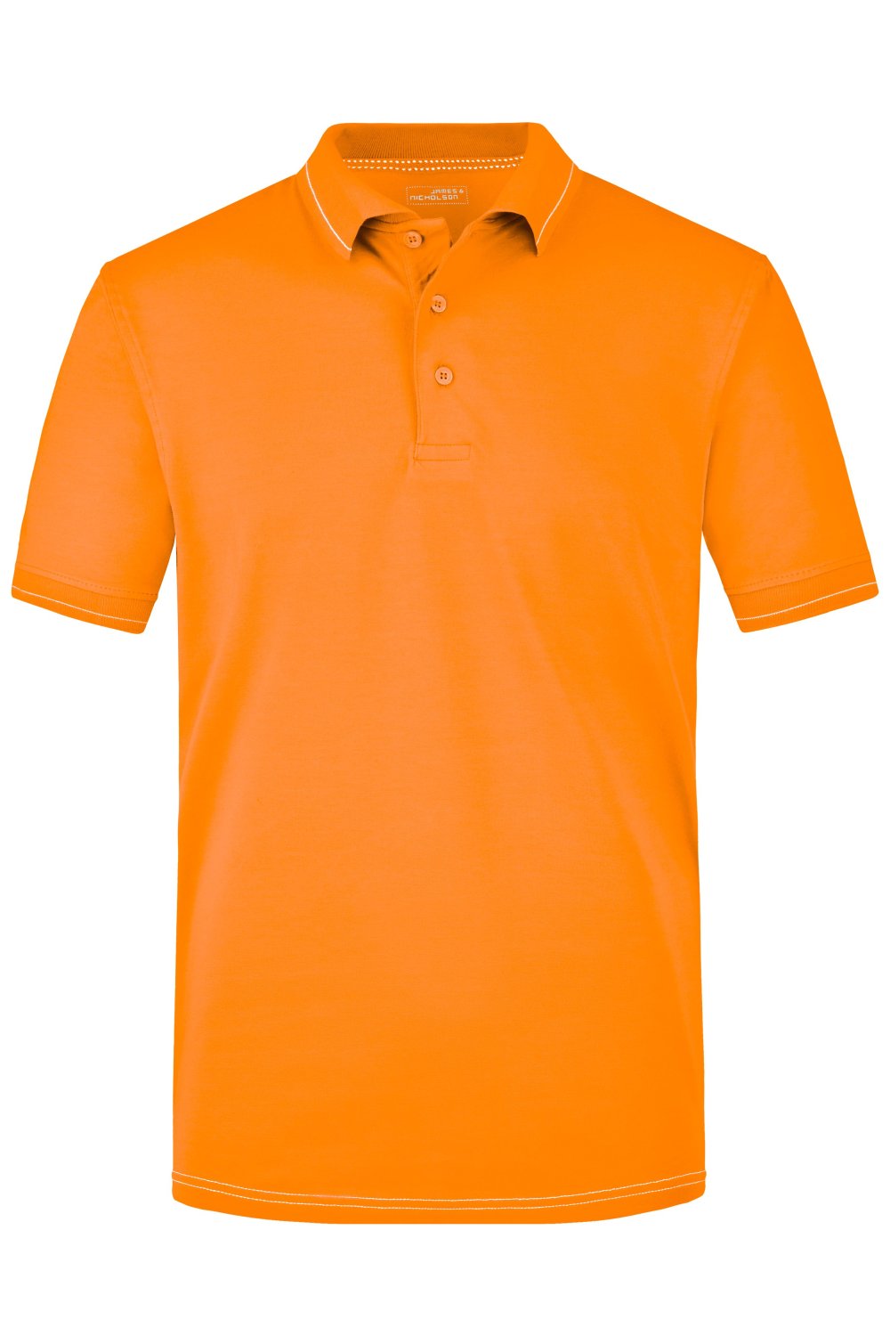 Daiber Men's Elastic Polo in Orange/White – Vorderansicht