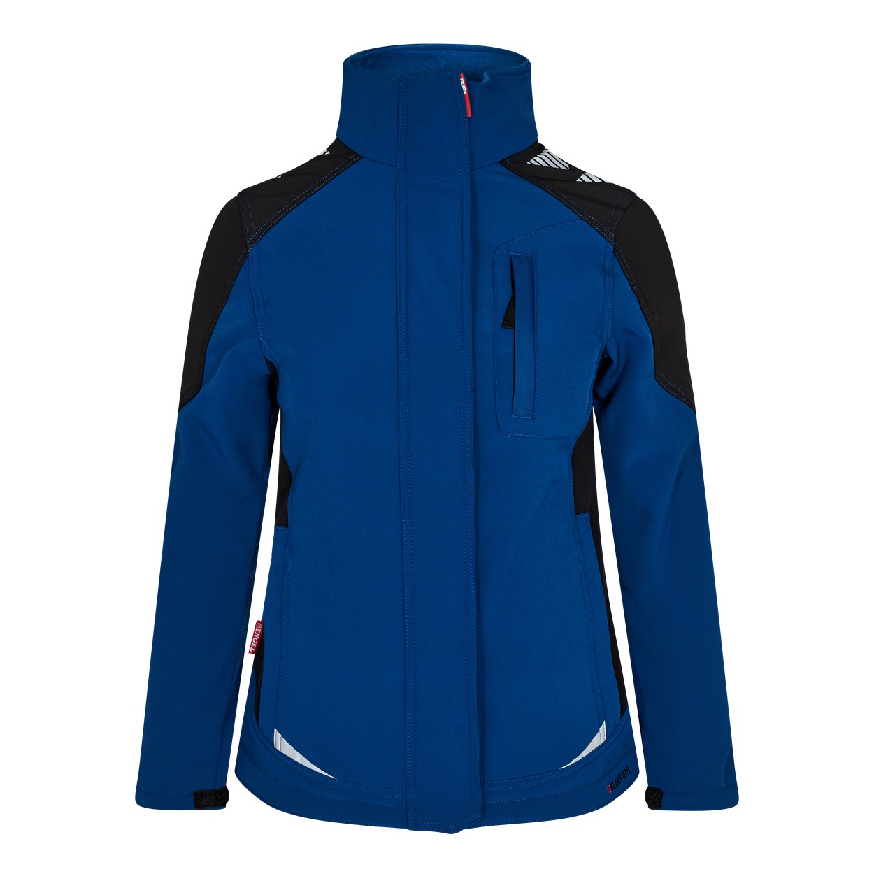 ENGEL Galaxy 8815-229 Damen Softshelljacke in Surfer Blue/Schwarz – Vorderansicht