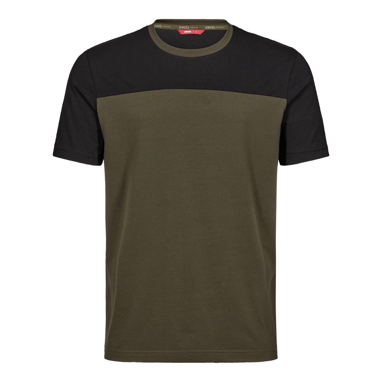 ENGEL Entire 9329-243 T-Shirt in Forest Green/Schwarz – Vorderansicht