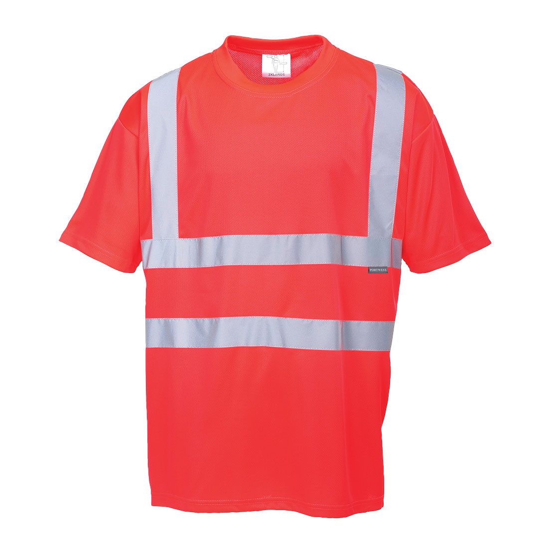 Portwest Hi-Vis T-Shirt S/S in Rot – Vorderansicht
