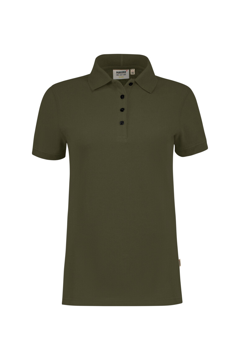 HAKRO 301 Damen Poloshirt Bio-Baumwolle in Olive – Vorderansicht