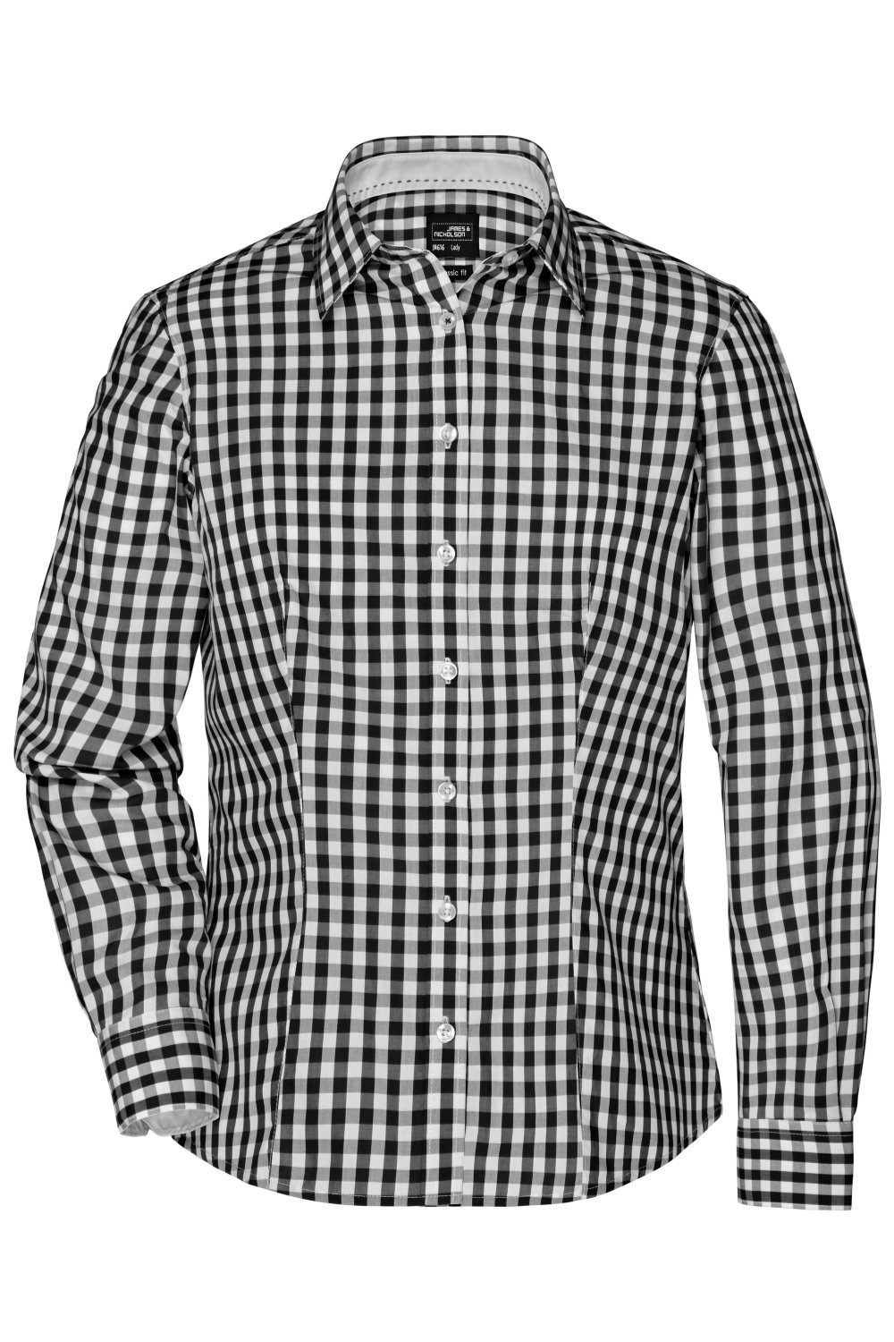 Daiber Ladies' Checked Blouse in Black/White – Vorderansicht