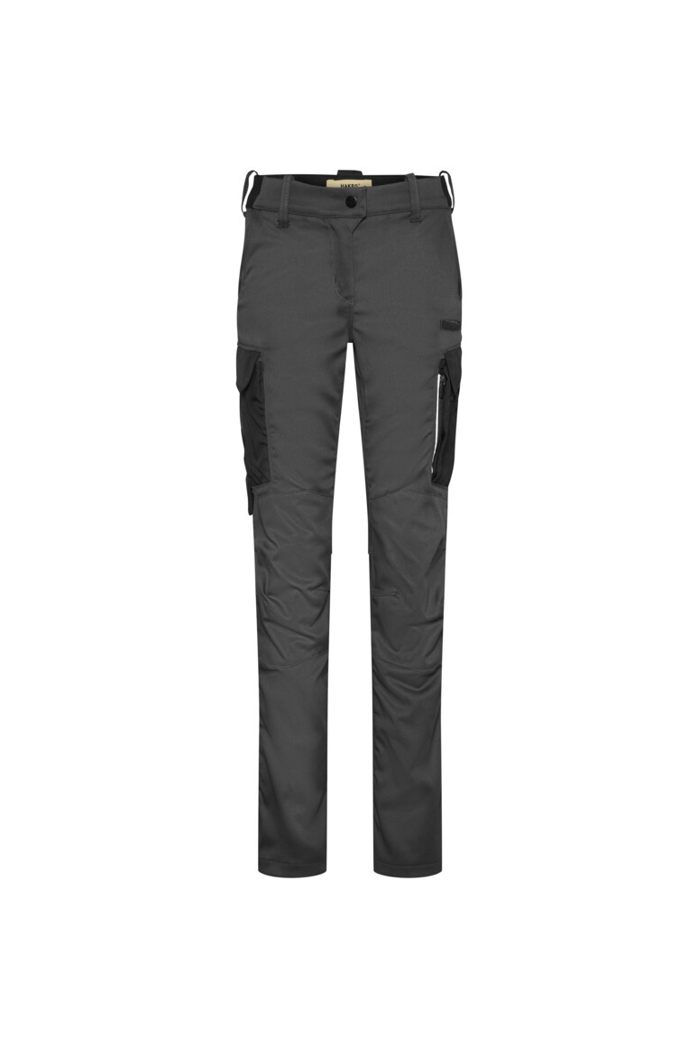 HAKRO 714 Damen Worker-Performancehose ECO in Karbongrau – Vorderansicht