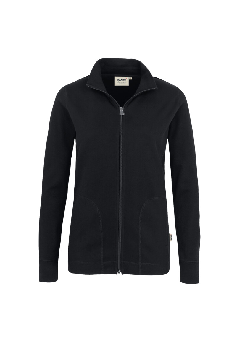 HAKRO 227 Damen Interlockjacke in Schwarz – Vorderansicht