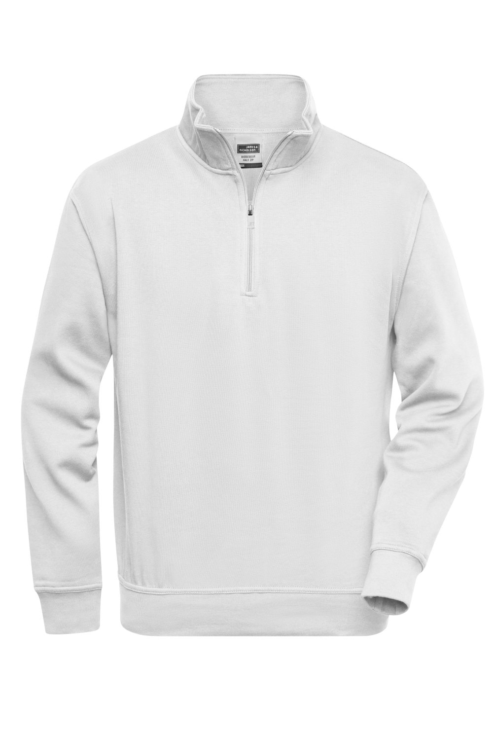 Daiber Workwear Half-Zip Sweat in White – Vorderansicht