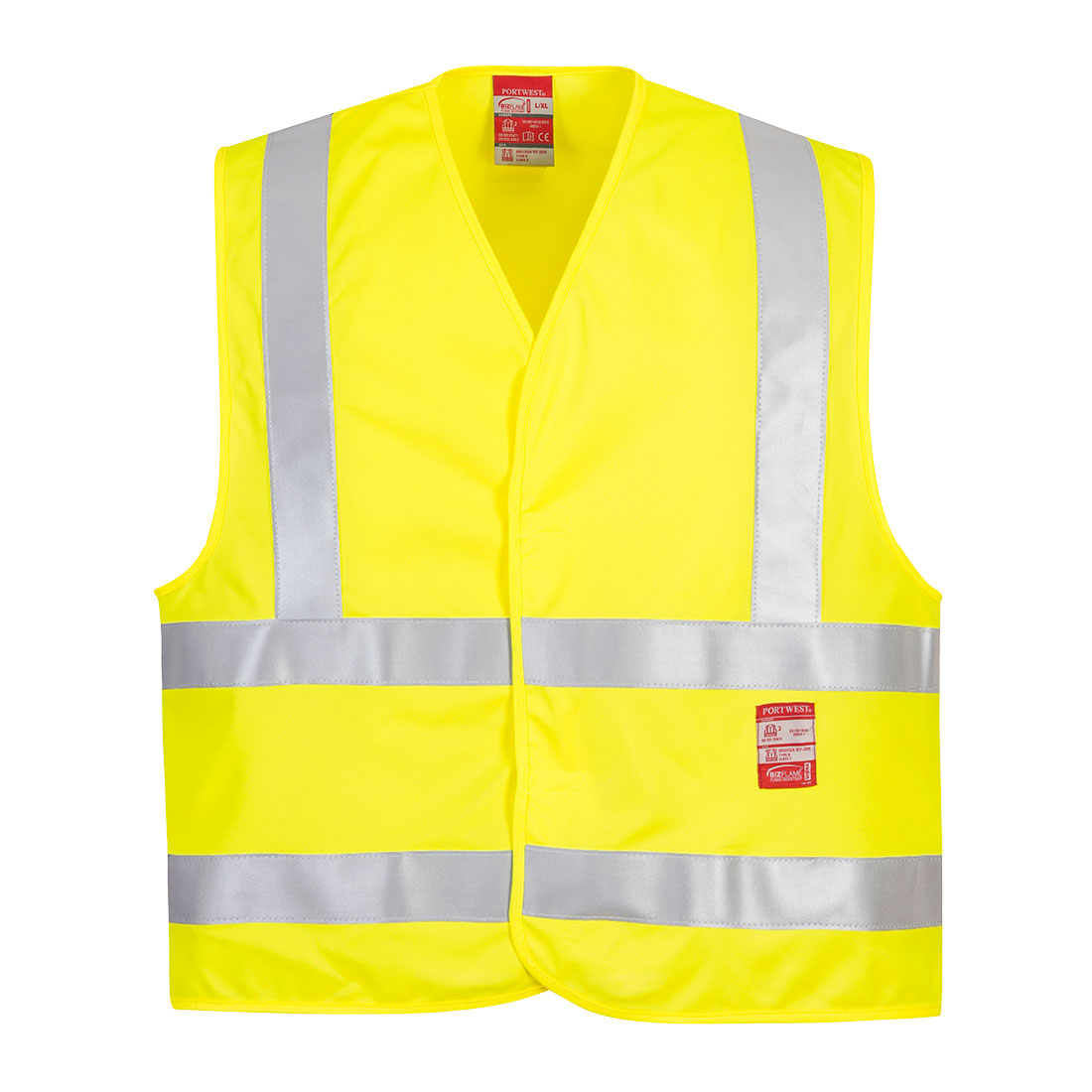 Portwest Bizflame Hi-Vis FR Vest in Gelb – Vorderansicht