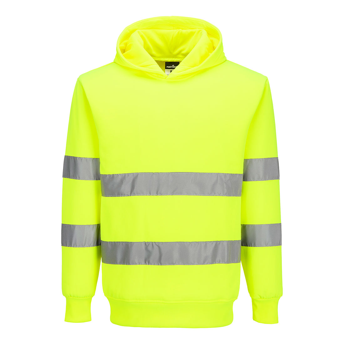 Portwest ES1 Essential Hi-Vis Hooded Sweatshirt in Gelb – Vorderansicht