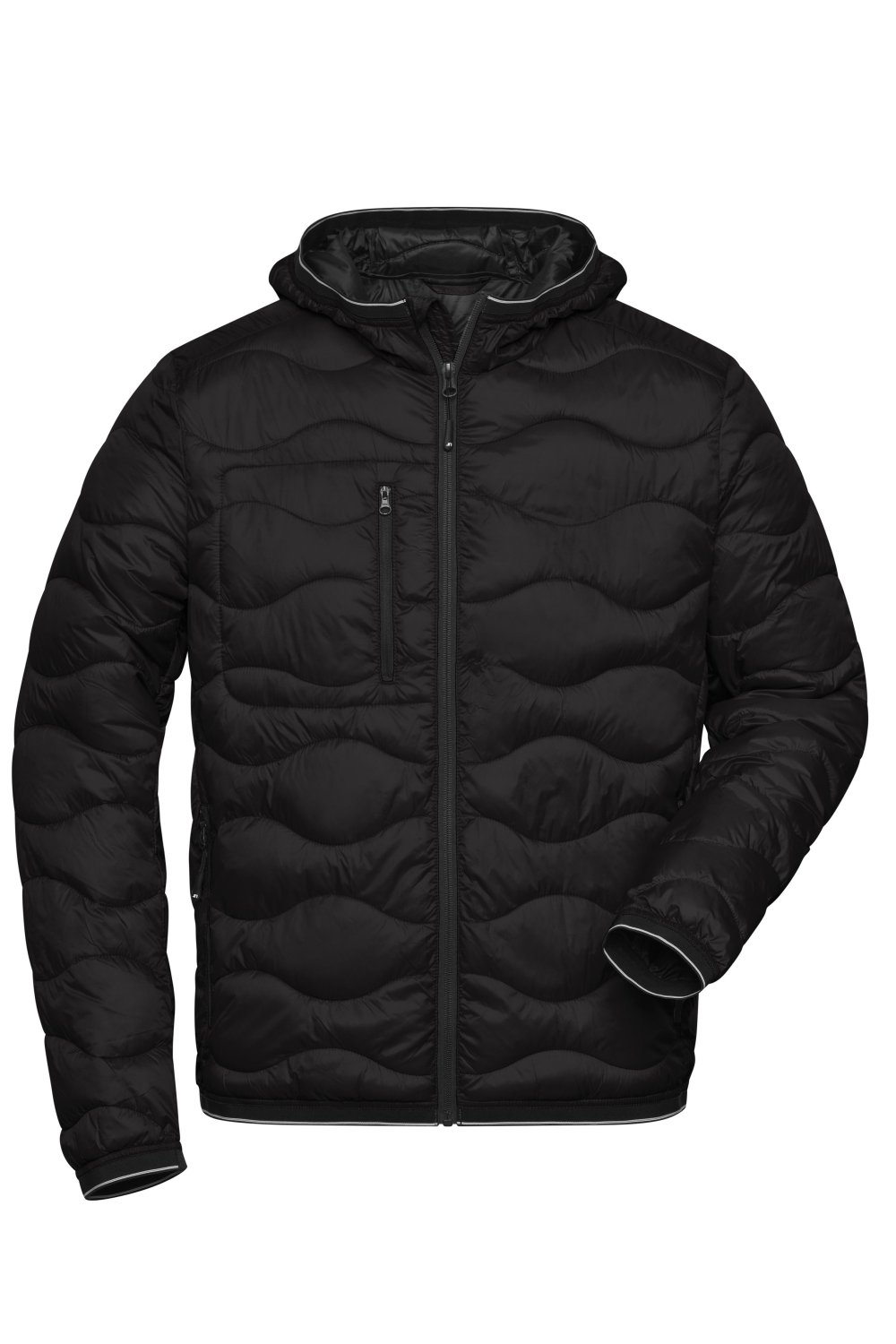 Daiber Men's Padded Jacket in Black/Black – Vorderansicht