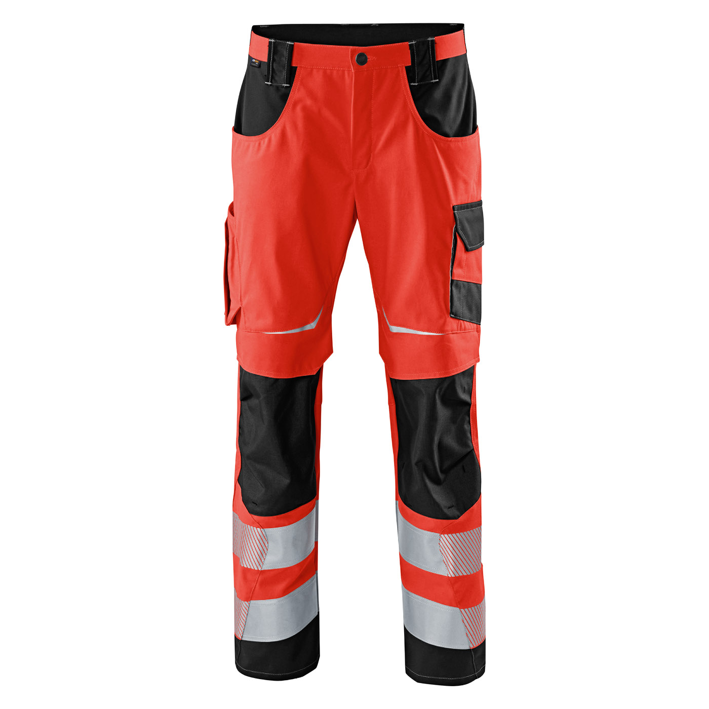 KÜBLER REFLECTIQ Hose PSA 2 in Warnrot/Schwarz – Vorderansicht