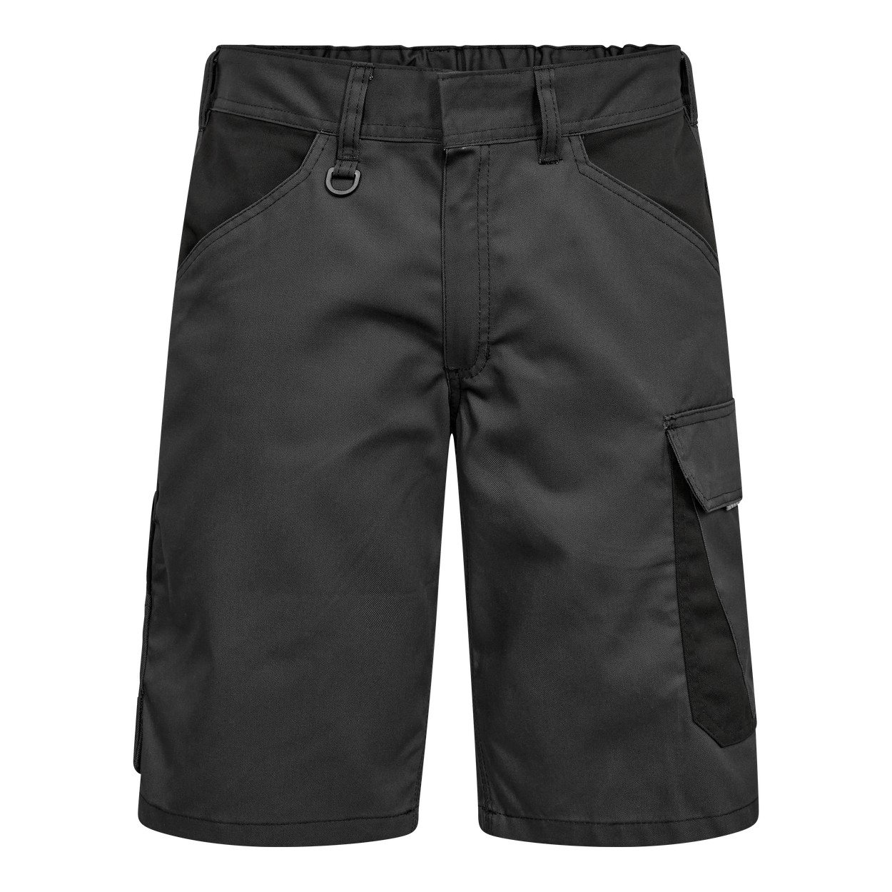 ENGEL Venture 6519-154 Arbeitsshorts mit verdeckte Knopfleiste in Anthrazitgrau/Schwarz – Vorderansicht