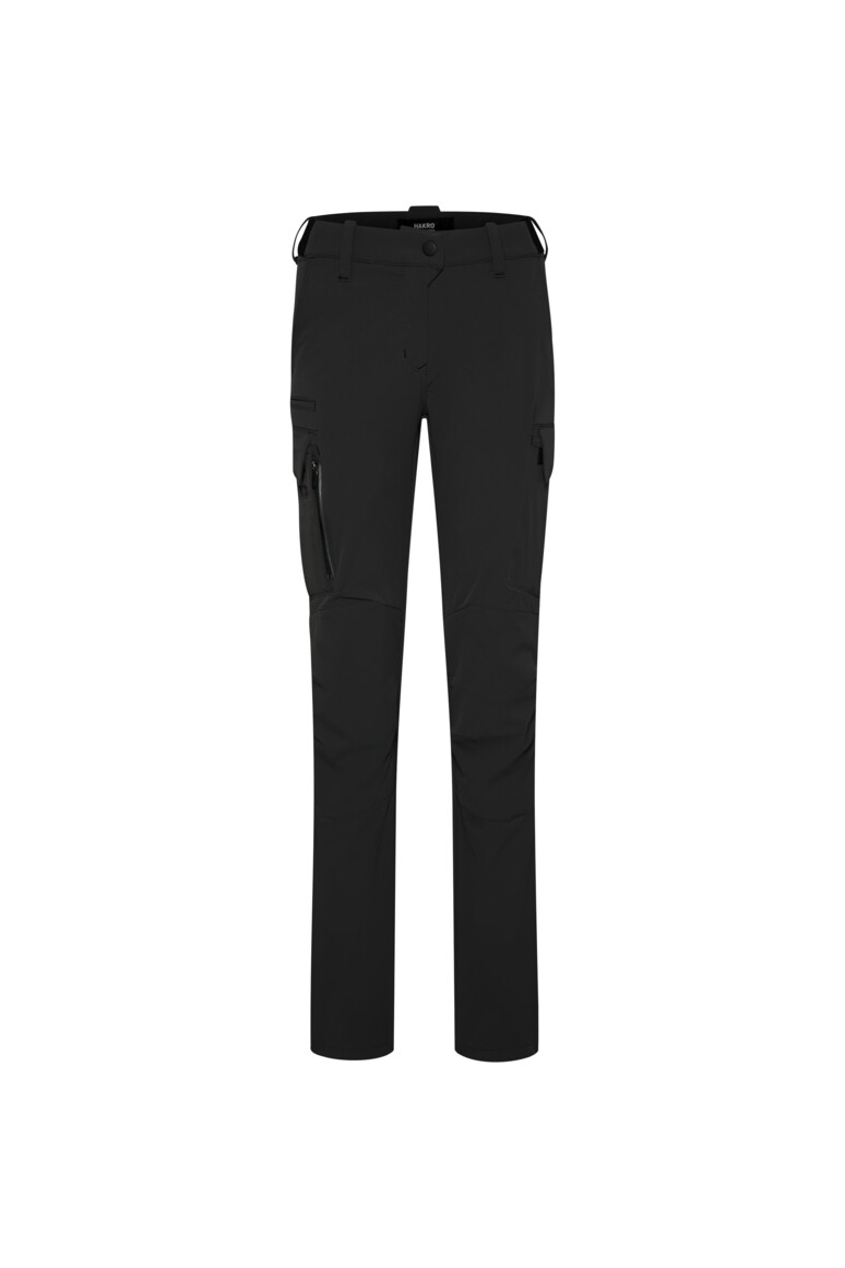 HAKRO 744 Damen Cargo-Funktionshose X-Stretch in Schwarz – Vorderansicht