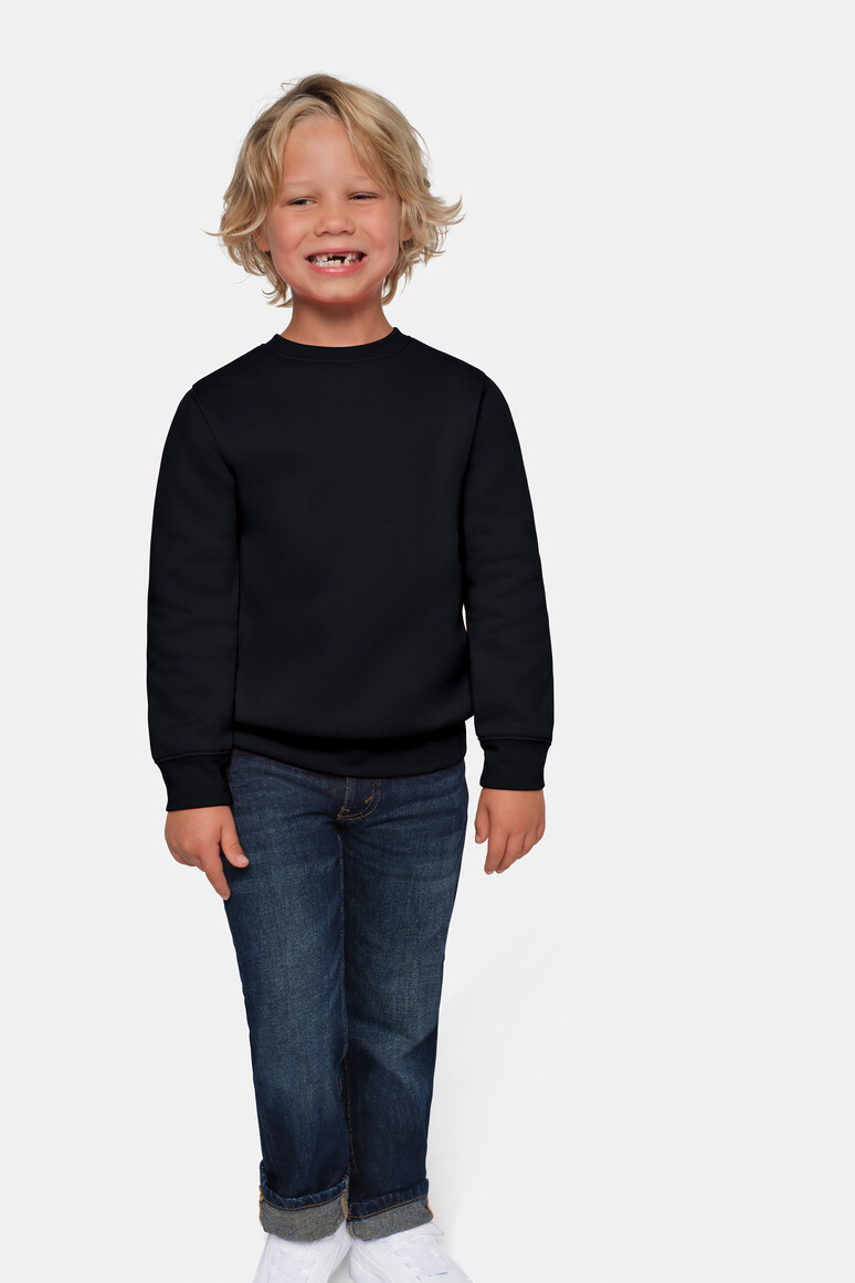 HAKRO 541 Kinder Sweatshirt Bio-Baumwolle in Schwarz – Modellansicht