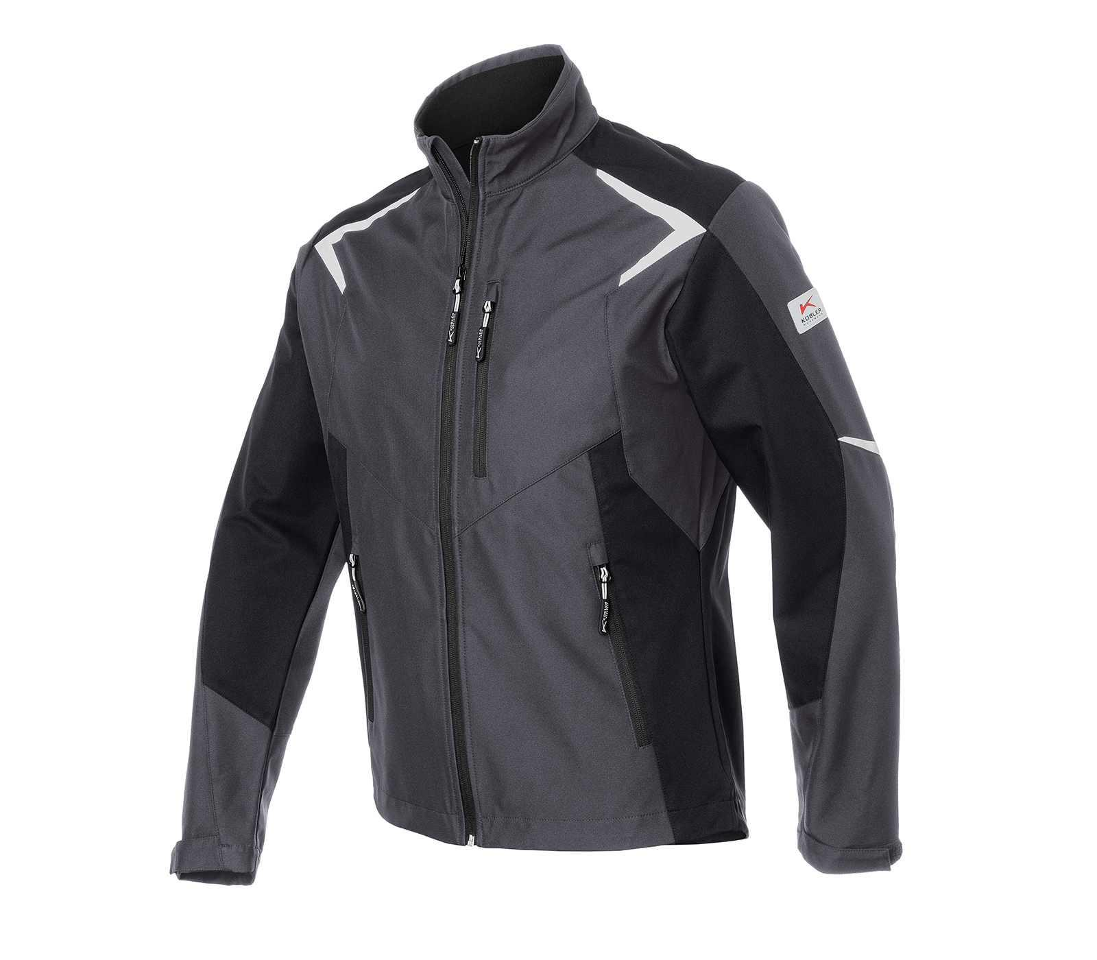 KÜBLER BODYFORCE Softshell Jacke in Anthrazit/Schwarz – Vorderansicht