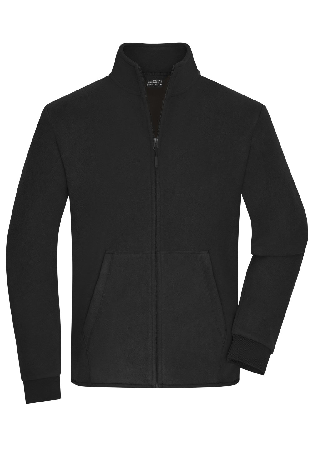 Daiber Men's Bonded Fleece Jacket in Black/Dark-Grey – Vorderansicht