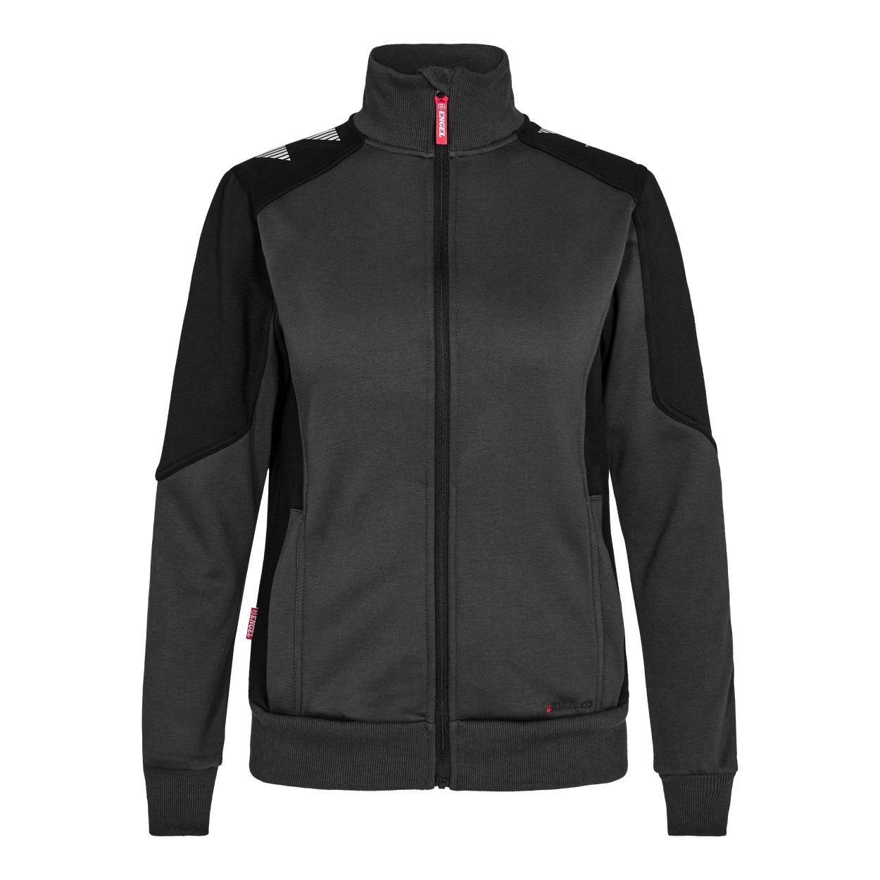 ENGEL Galaxy 8825-233 Damen Sweatcardigan in Anthrazitgrau/Schwarz – Vorderansicht