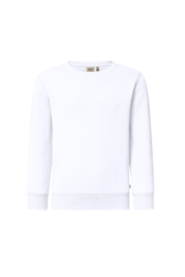 HAKRO 541 Kinder Sweatshirt Bio-Baumwolle in Weiß – Vorderansicht